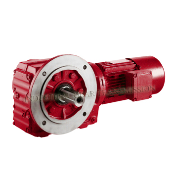 Flange Mounted Helical Worm Gearmotor with Solid Shaft