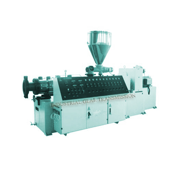 Conical twin screw plastic extruder